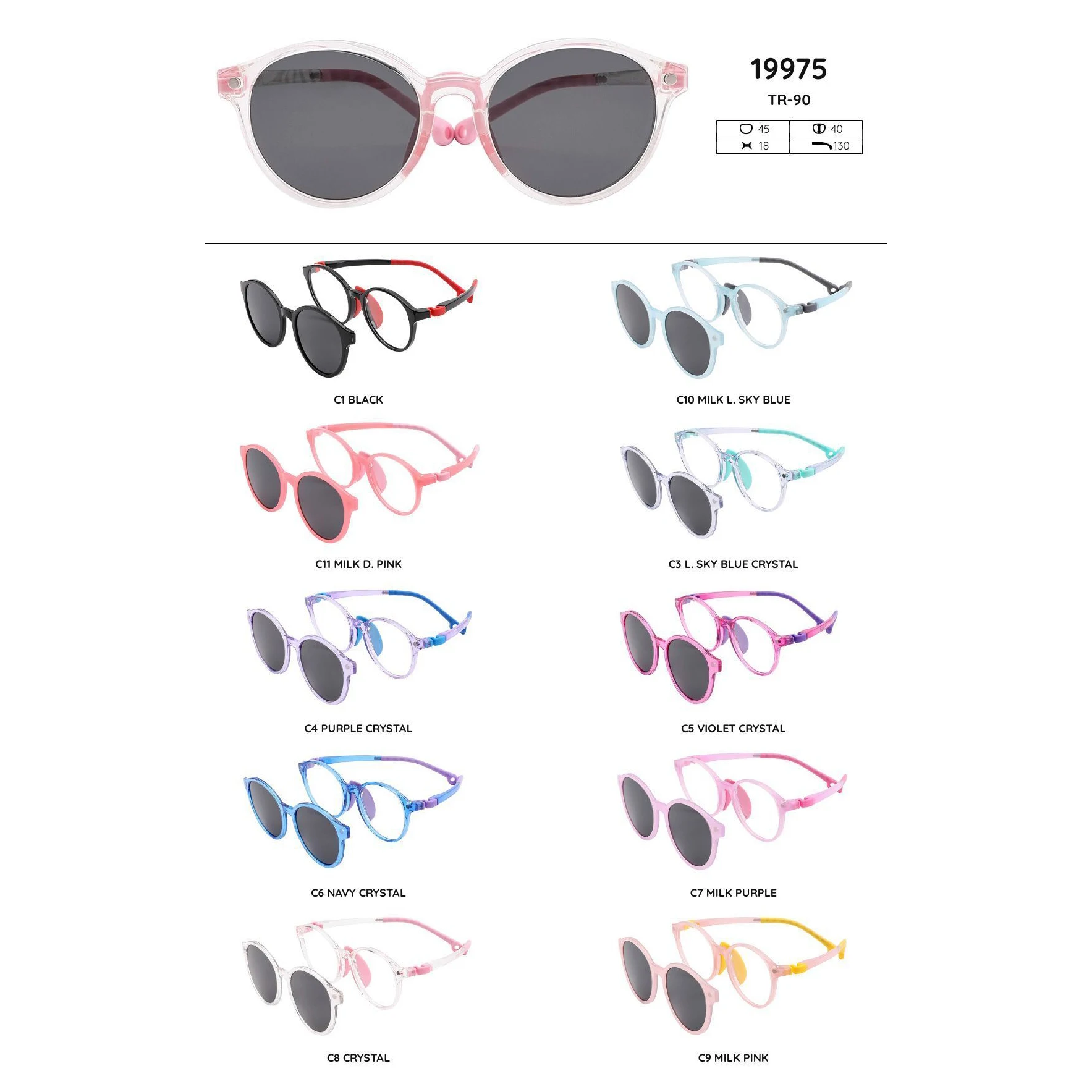 Kirka TR90 Clip-on Child Sunglasses 2 Using Way Eyewear Optical Myopia Glasses Frames Lens UV400 Boy Girl Sunglasses 19975