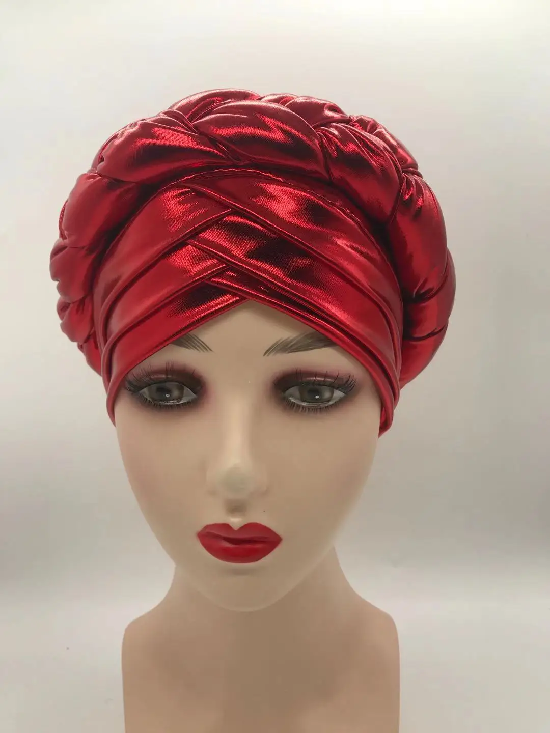 2021 African Braid Turbans For Women Auto Gele Headties Nigerian Female Turban Caps Cross Ready To Wear Head Wraps Bonnet african outfits for ladies