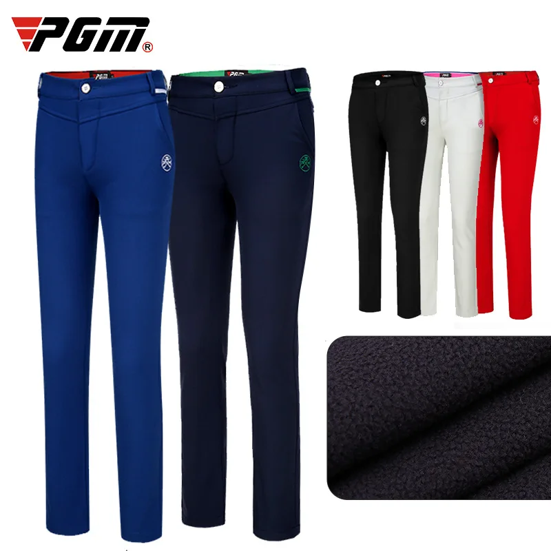 Pgm Autumn Winter Ladies Golf Pants Women Waterproof Trousers High Elasticity Sports Ball Pants Fleece Warm Golf Clothing