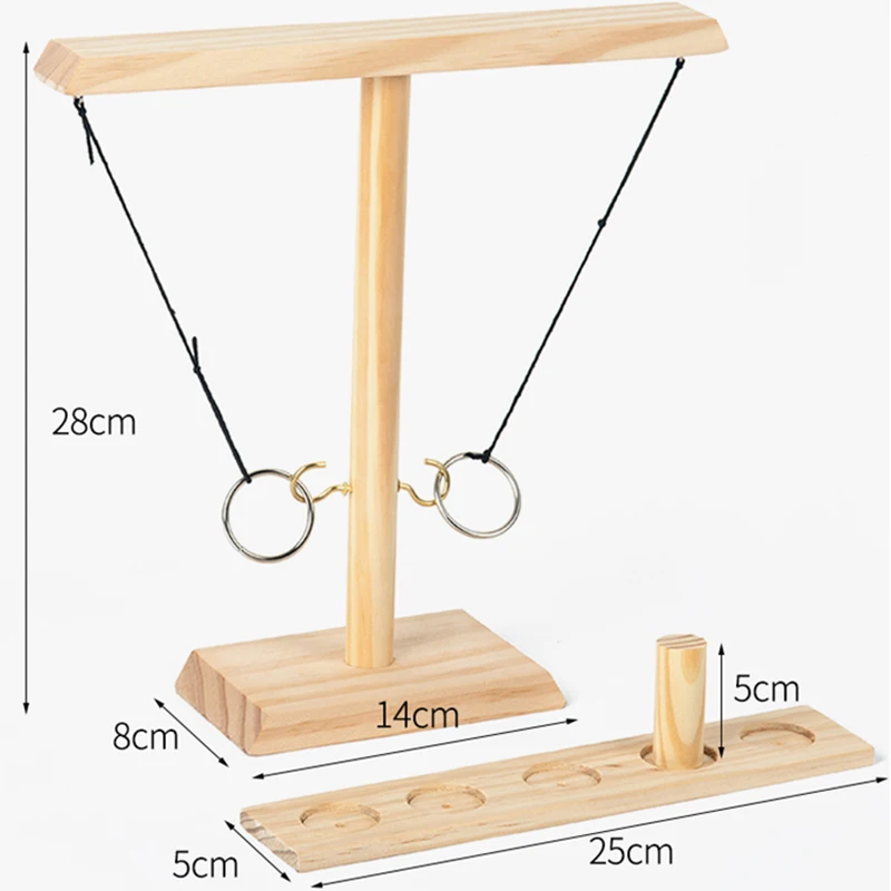 Adult Table Games Wooden Ring Toss Game Drinking Game Toy Toss Hook Board Montessori Toys For Children Adults Party Brain Game 6