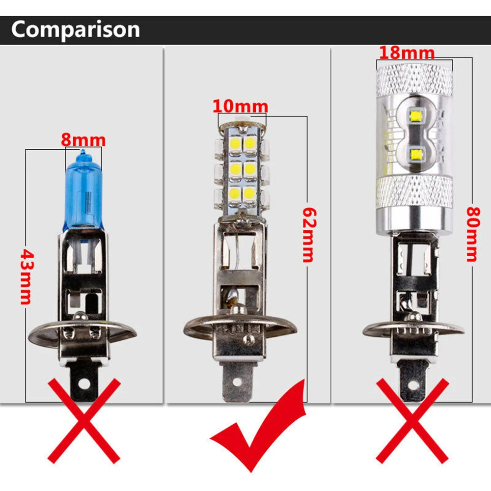 2 шт. сменная лампа яркий белый светодиодный противотуманный фонарь H1 25SMD светодиодный конверсия 12 В для вождения противотуманных фар