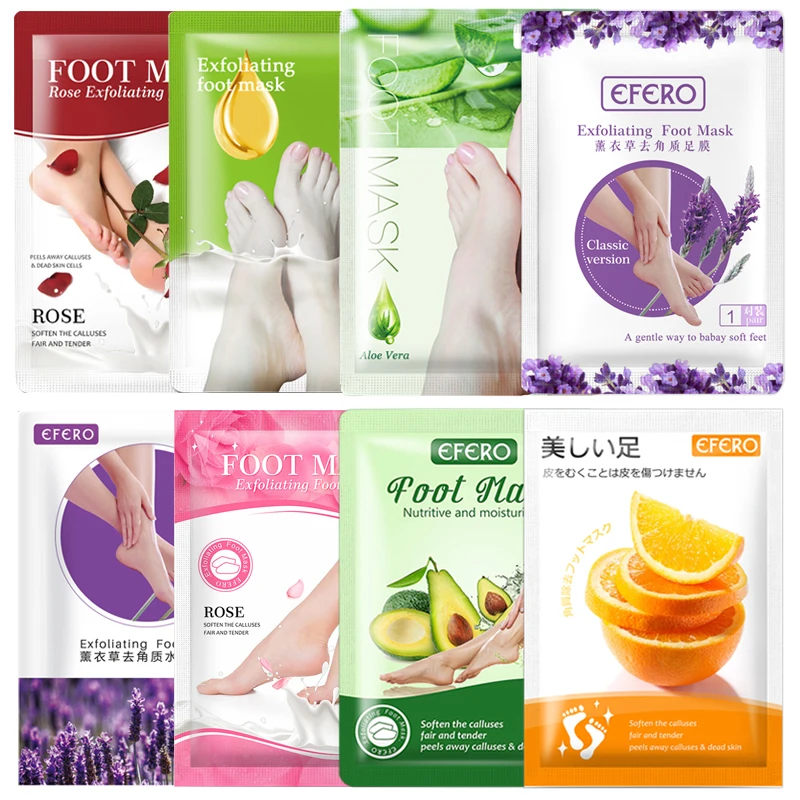 

8Pack Exfoliating Foot Mask for Spa Socks Anti Crack Heel Calluses Cuticle Remover Whitening Moisturizing Foot Mask for Legs