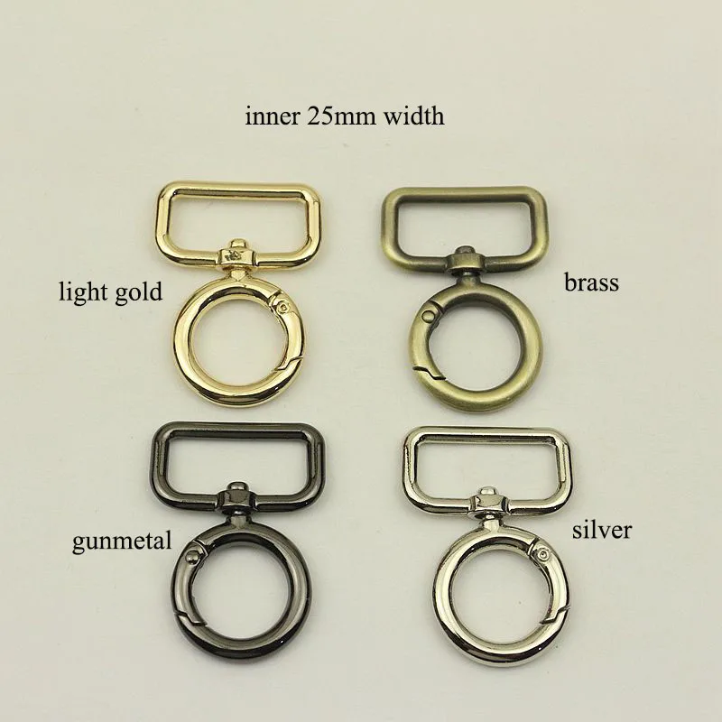 30pcs 13/16/19/25/32mm O Rings Metal Buckles for Bag Strap Snap Clip Trigger Spring Ring Dog Collar Keychain DIY Accessories