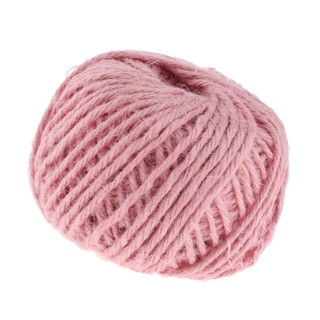 50m/164 Feet 2mm Colorful Natural Jute Twine String Rope Cord Roll DIY, Craft, Picture Display and Embellishment, 5 Color