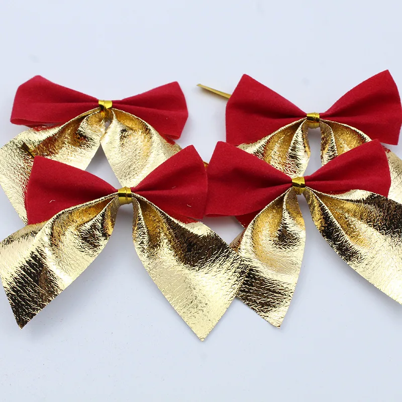 Gold and Red 20 шт рождественские украшения для дома красный золотой серебряный бант для рождественской ёлки украшения безделушки украшения Санта Клаус C1478 d - Цвет: Gold and Red