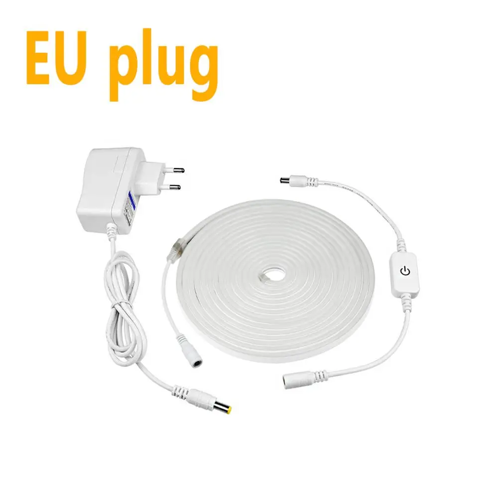 EU Dimming Set Гибкий Мягкий светодиодный светильник 12 В для кухни, неоновая лампа 1 м 2 м 3 м 4 м 5 м, задний светильник, лента для шкафа, Домашний Светильник ing - Цвет: EU Dimming Set