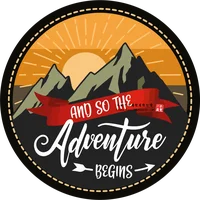 And So The Adventure Begins Sticker Car, Van, Camper, Caravan Self Adhesive
