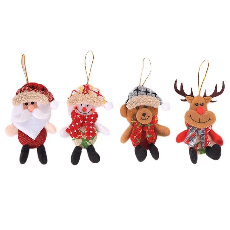 

Pack of 4pcs Mini Non-woven Fabric Crafts Santa Dolls Christmas Tree Ornaments Children Gift Toys for Home Decoration BW018
