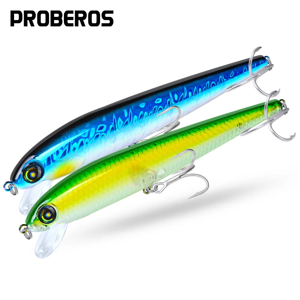 PROBEROS-미노우 하드 낚시 루어 17.5cm 29g 레이저베이스 워블러 #1/0 BKB 후크 크랭크 베이트, 움직이는 미끼, 낚시 태클 