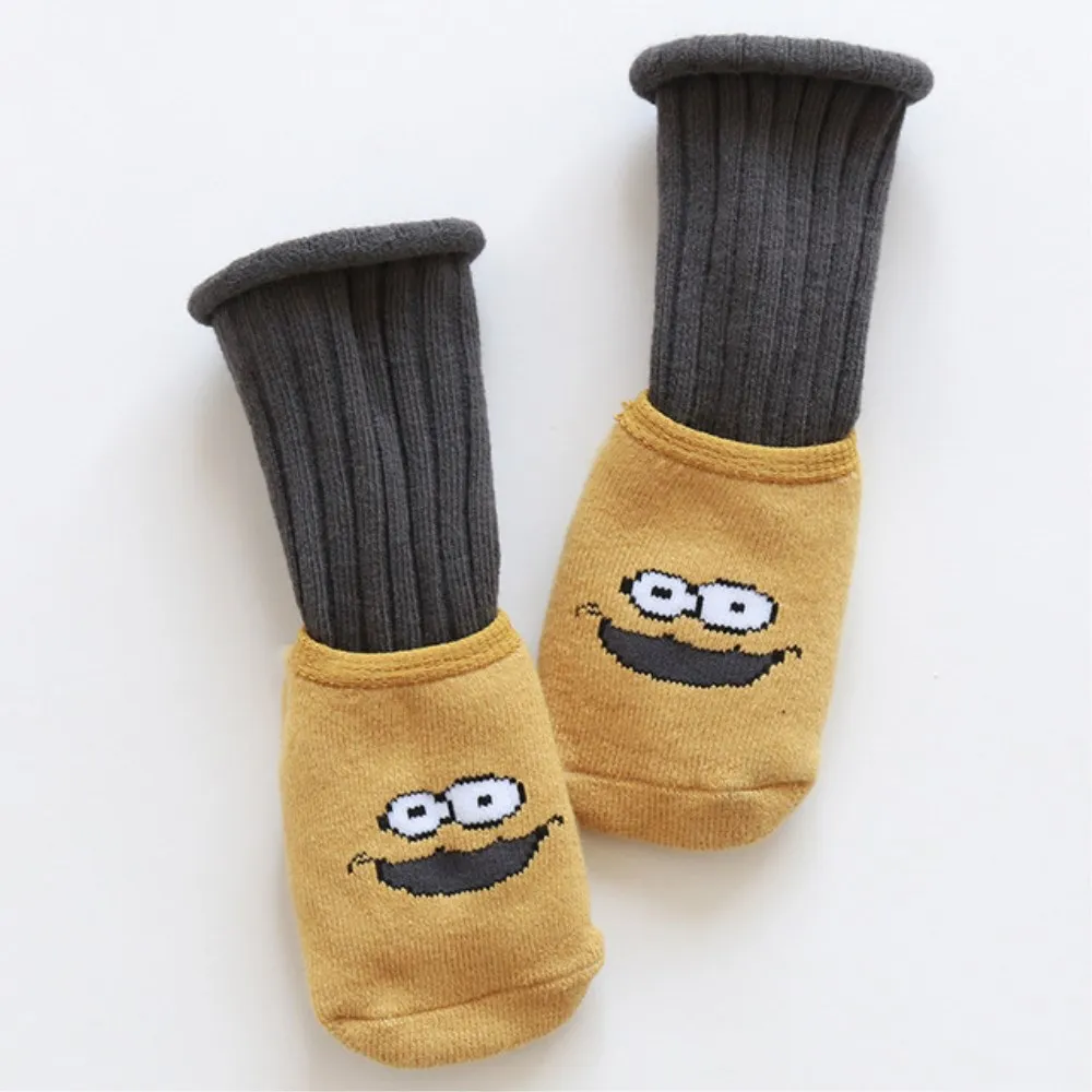 Kids Baby Boys Girls Stockings Cute Animals Cat Knee High Long Stockings Non-slip Children Cotton Stockings Age 0-3Years - Цвет: Цвет: желтый