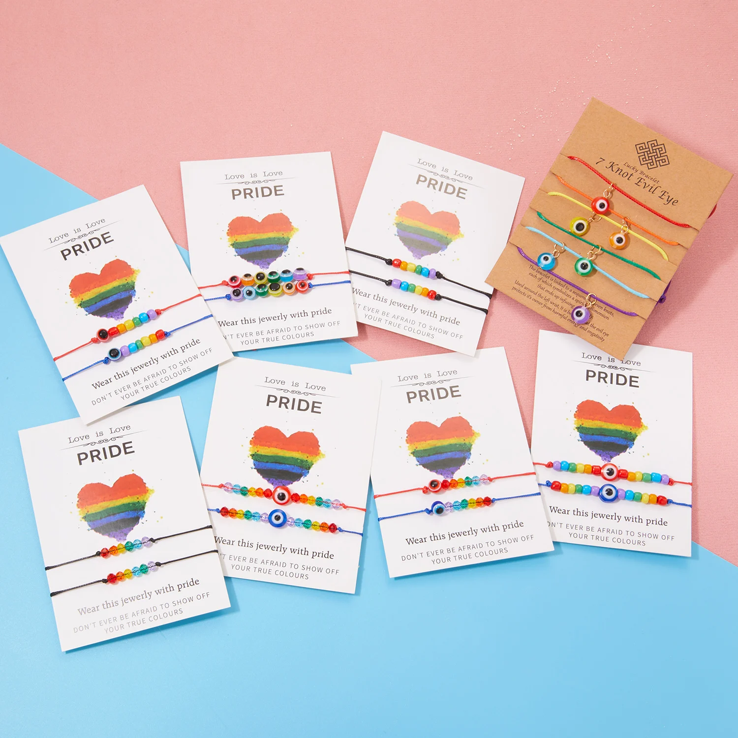 Турецкий счастливый браслет сглаза для женщин плетеная веревочная цепочка