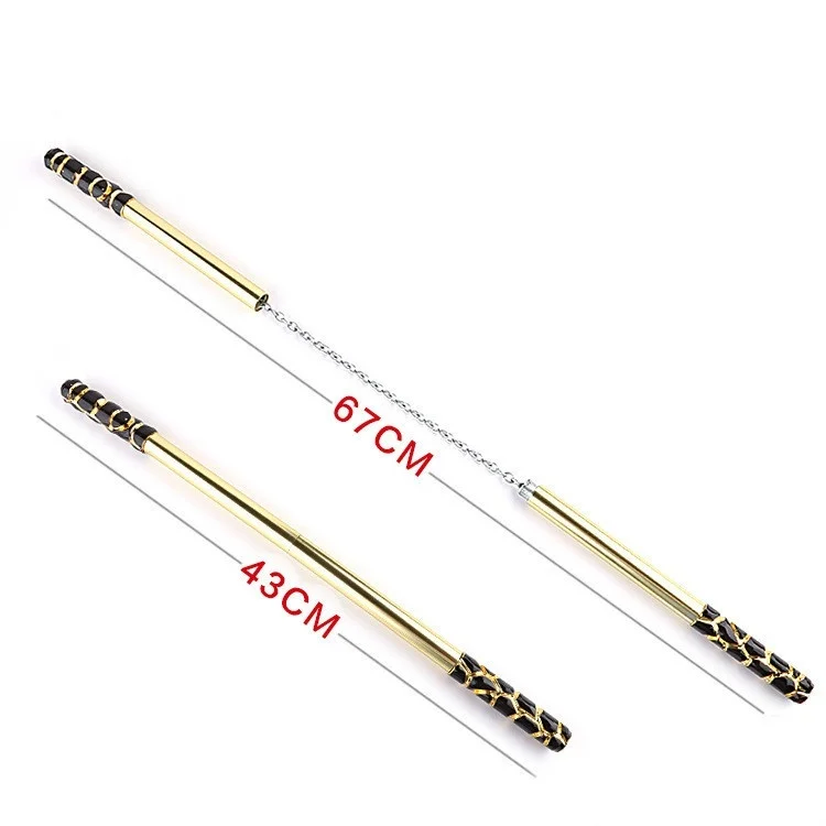 Король обезьян Золотой Cudgel стиль нунчак из нержавеющей цинкового сплава монашка патроны игрушка 43 см