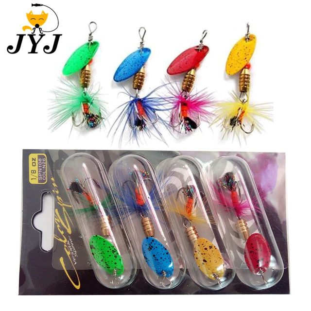 4pcs/box 2.4g 5cm metal lure spoon spinner bait fishing tackle for perch in  fresh