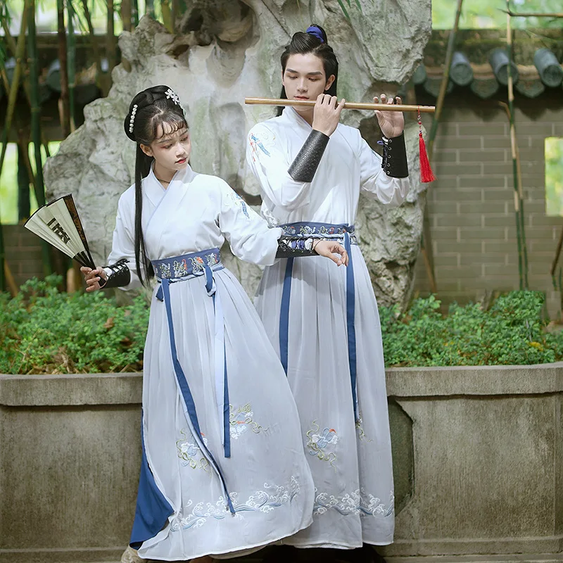 Костюм для мужчин и женщин Hanfu традиционная Китайская древняя одежда Фэнтезийный