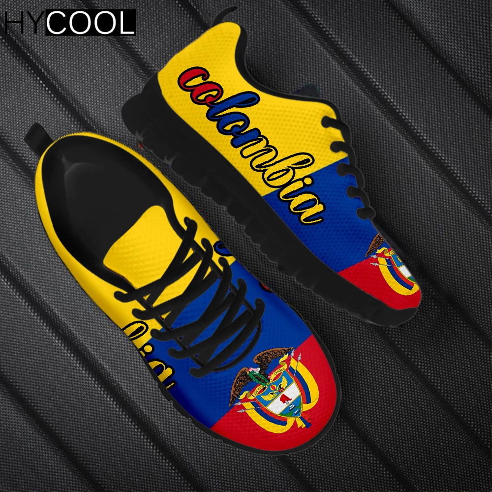 HYCOOL Zapatos Deportivos transpirables para hombre y mujer, zapatillas con diseño de bandera de Colombia, con cordones, al aire libre gimnasio, Fitness y correr|Zapatillas correr| - AliExpress