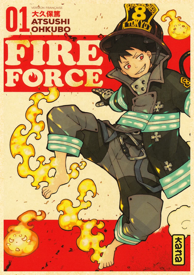 Anime Fire Force Poster Decor For Home Posters Room Wall Pictur Kraft Paper Retro And Prints Art Bar Cafe Stickers