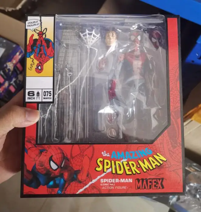 Marvel Spider Man Mafex 075 the Amazing SpiderMan Comic Ver joines подвижная фигурка модель игрушки 16