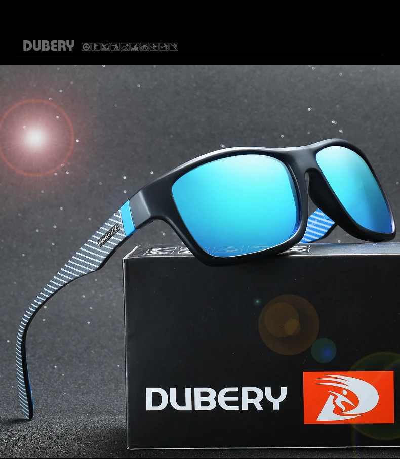 DUBERY, поляризационные Модные солнцезащитные очки, мужские очки, мужские солнцезащитные очки для мужчин, фирменный дизайн, Oculos Gafas De Sol Blinkers