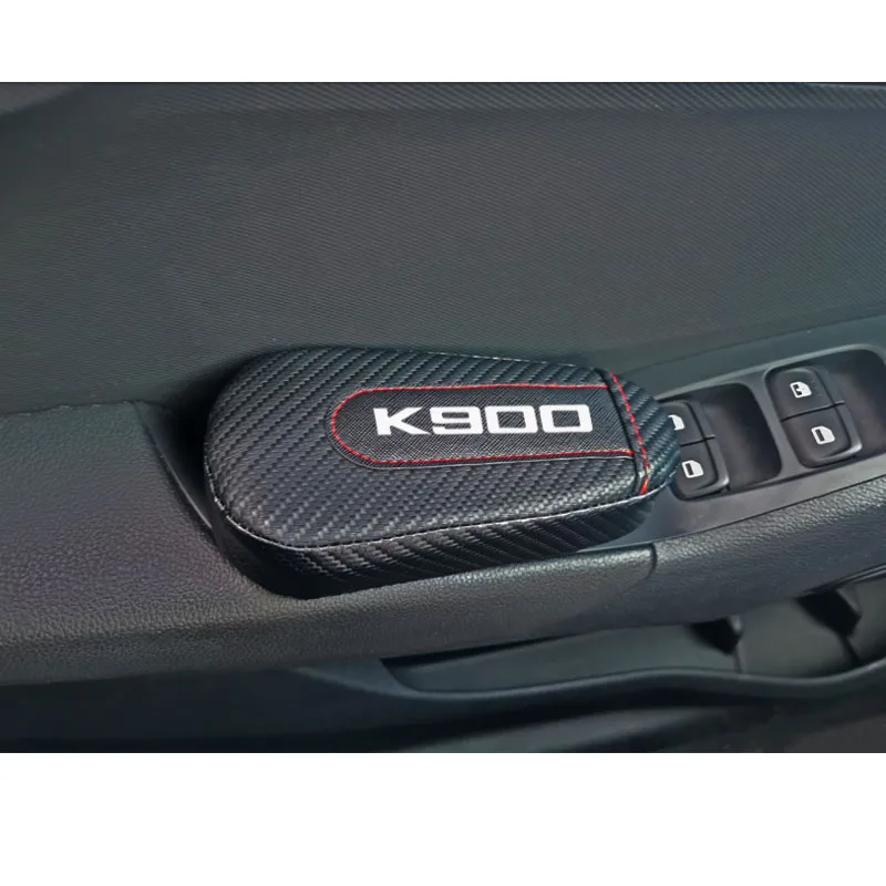 Автомобильный Стайлинг для Kia K900, 1 шт., углеродное волокно, кожа, подушка для ног, наколенник, подлокотник, Накладка для интерьера, автомобильные аксессуары