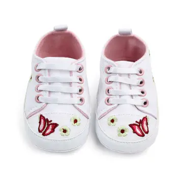 

2019 Canvas butterfly Sneakers Newborn Baby Girls First Walkers Shoes Infant Toddler Soft Sole Anti-slip Baby Shoes Drop Ship