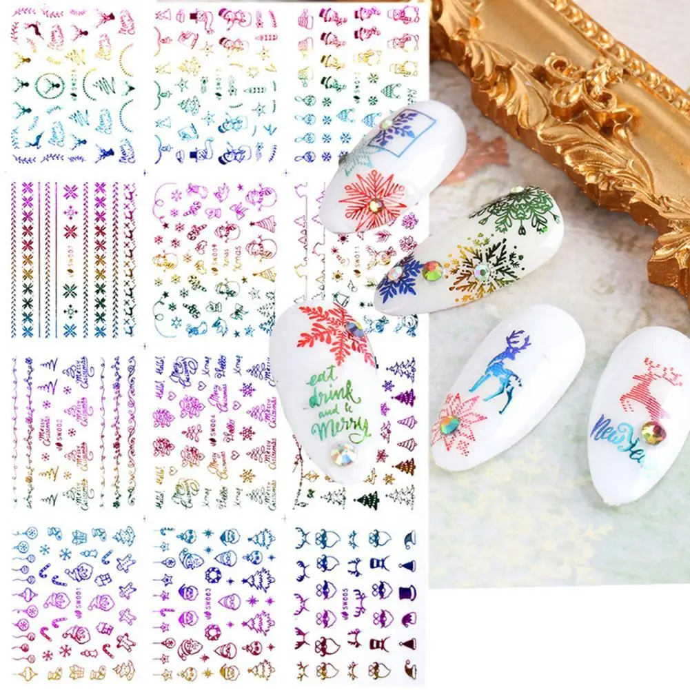 

Paper Delicate Snowflakes Christmas Nail Art Foils Winter Decor Smooth Nail Decals Bright for Female