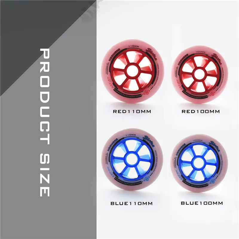 

Black Red Magic Dual-core 65A 87A High Elasticity Inline Speed Skates Wheel 3 wheels Track Race 100mm 110mm Skating Rudas 6pcs
