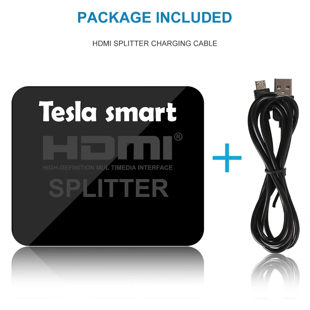 Tesla smart 1 x2 HDMI сплиттер 1 вход 2 Выход HDMI усилитель коммутатор коробка концентратор Поддержка 4Kx2K @ 30 Гц 3D 2160 P для DVD плеер ТВ коробка