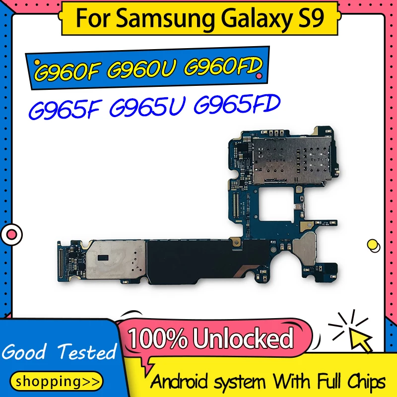 100% разблокированная материнская плата для Samsung Galaxy S9 Plus G960F G960U G960FD G965F G965U G965FD с чипами|Антенны мобильных