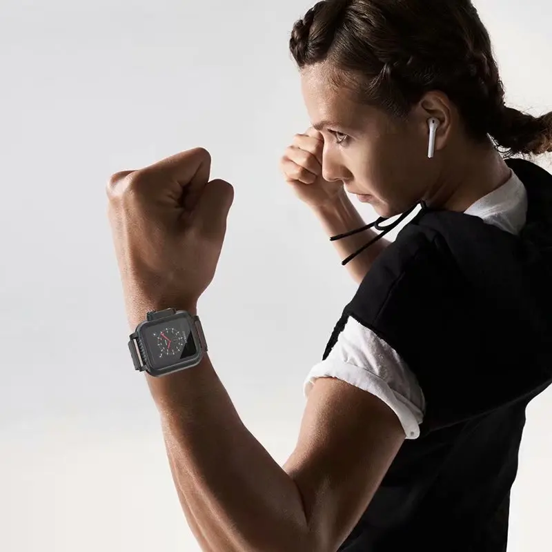 Водонепроницаемый защитный чехол для наручных часов для Apple Watch, версии 3, ремешок для наручных часов 38/40 мм/42 44 мм Водонепроницаемый наручные мягкий силиконовый ремень