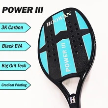 

HOOWAN Power 3 Beach Tennis Racket 3K Carbon Fiber Soft EVA Powerful Racket Beach Tennis Paddle Professional