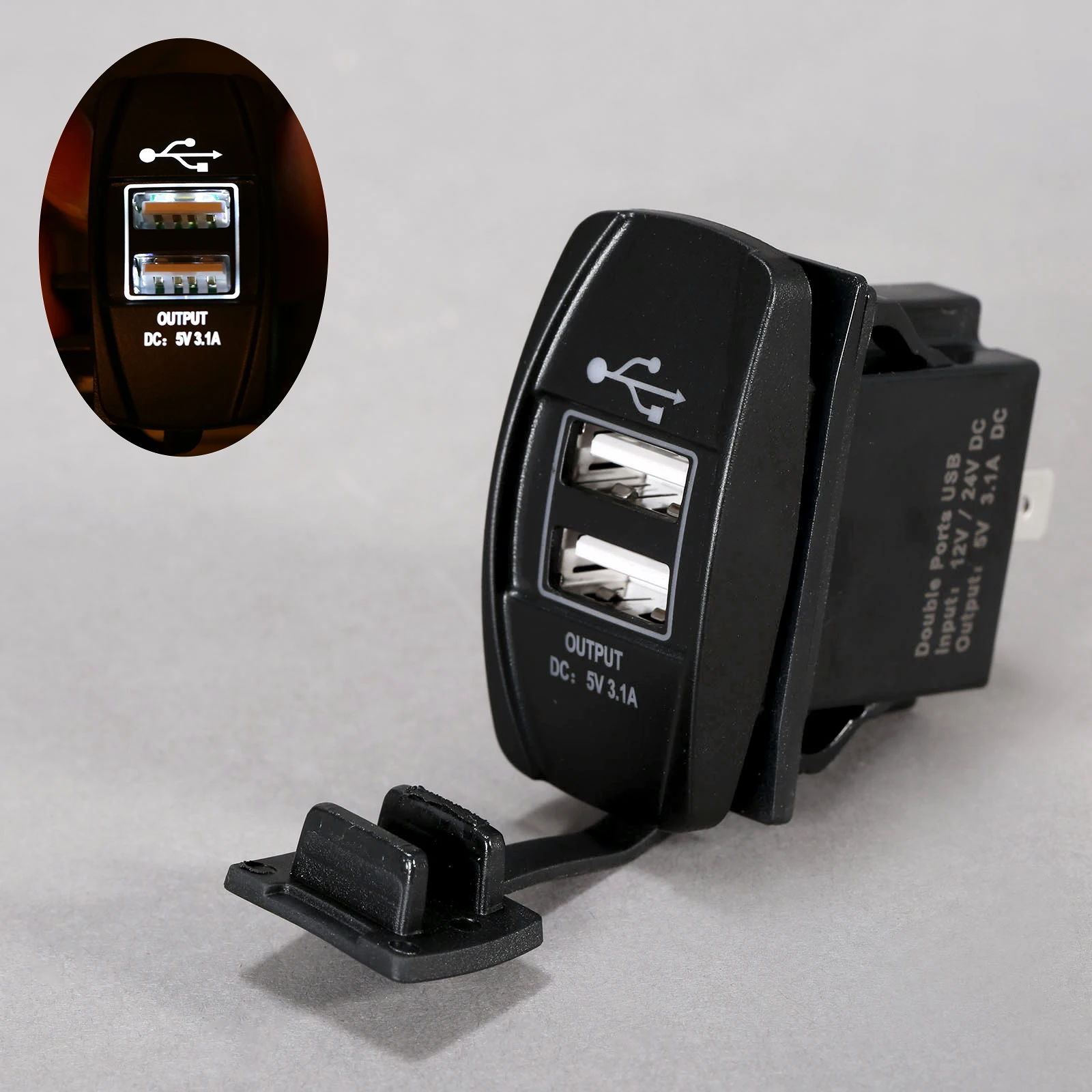 White Универсальный автомобильный мотоцикл двойной USB Мобильный телефон Питание зарядное устройство 12 в 24 В 3.1A для мобильного телефона планшет быстрая зарядка - Название цвета: White