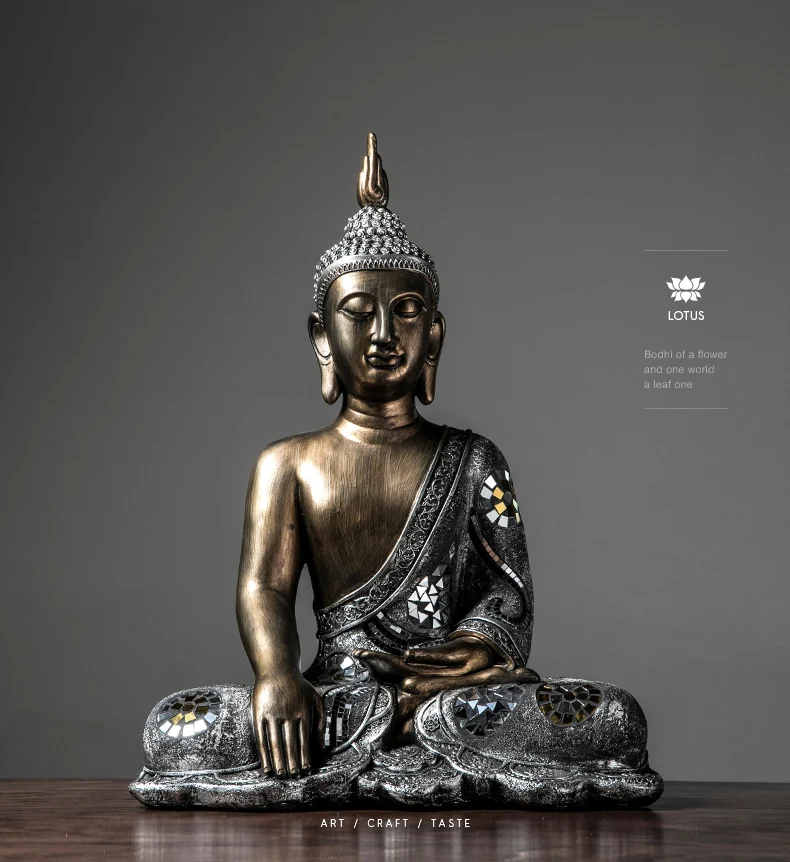 Юго-Восточной Азии стиль тайского дзен сидя фигурка Будды креативная гостиная Будда статуя украшения