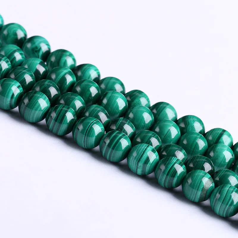 

Green Malachite Beads 4 mm 6 mm 8 mm 10 mm 12 mm Natural Gem Stone Polished Smooth Round Beads For Jewelry Making DIY Bracelets
