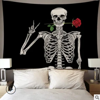 Двойной человек гобелен с изображением скелета Хэллоуин Настенная Мандала одеяло пледы для дома и общежития декоративный гобелен - Цвет: 3