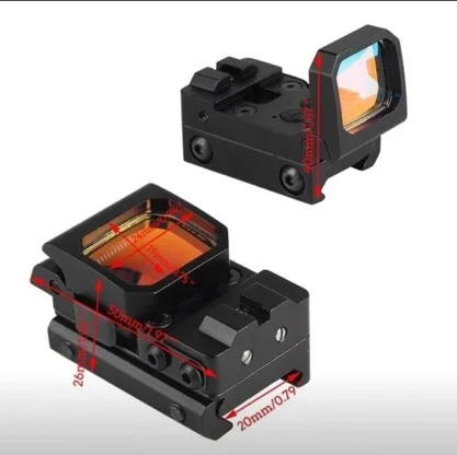 

Tactical Flip Red Dot Sight Foldable ReflexSight w/ 9 Levels Brightness Adjustable forHunting Airsoft Handgun Pistol