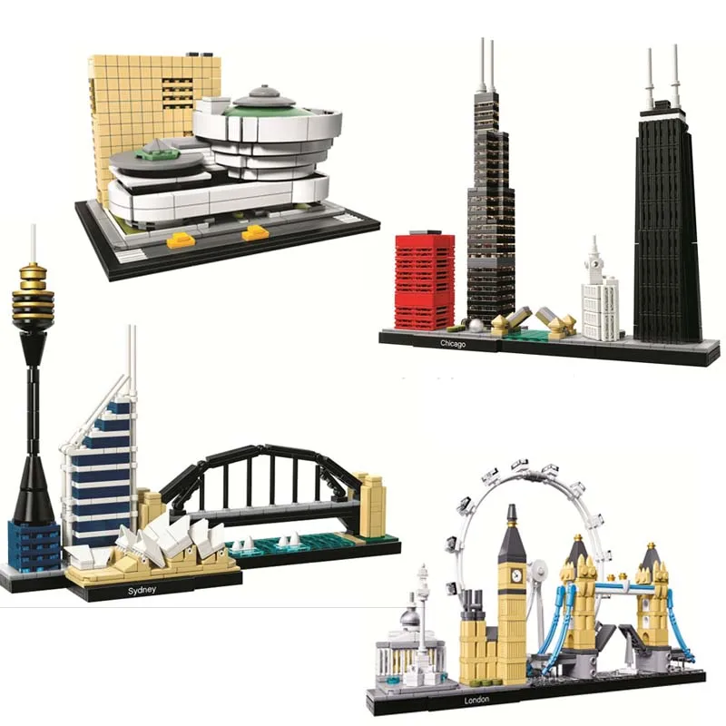 

10678 Architecture Building Set London 21034 Big Ben Tower Bridge Model Building Block Bricks Toys Compatible With Legoinglys