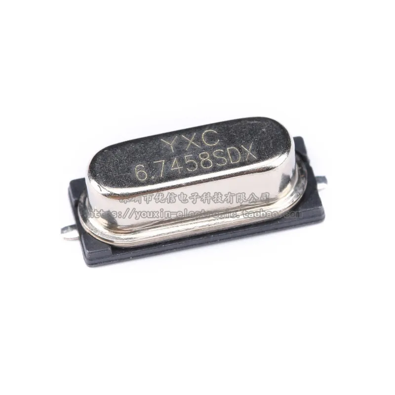 10pcs/lot Smd Crystals Quartz Resonator 2pin 49smd 6.7458mhz 20pf ±