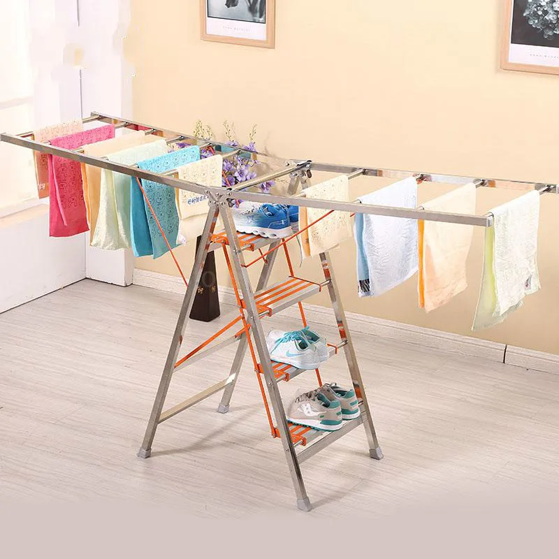 Ladder drying rack dual use thick multifunctional stainless steel floor