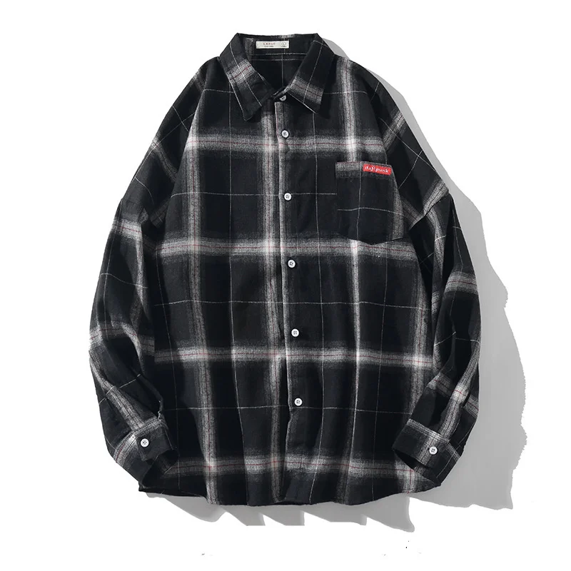 Kopen BOLUBAO Fashion Brand Mannen Casual Shirt Lente Herfst Mannen Harajuku Stijl Wilde Plaid Shirt Jas Lange Mouwen Man