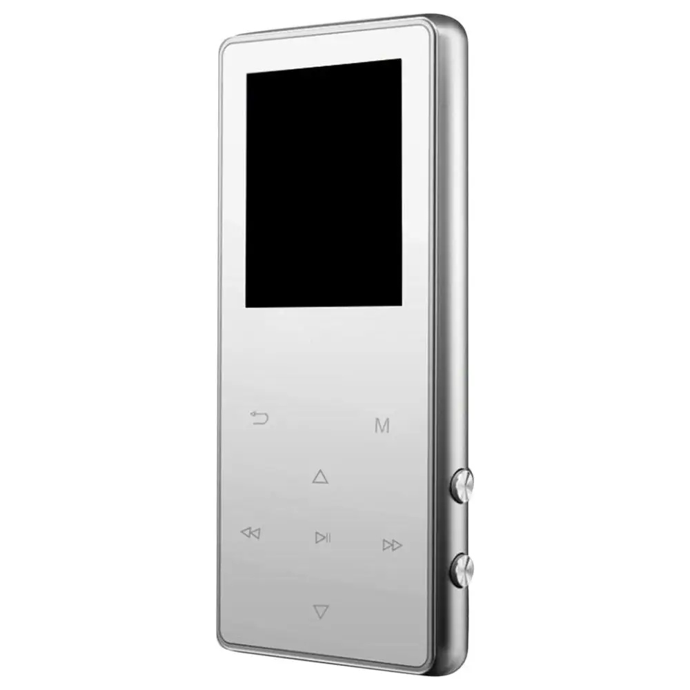 MP3 плеер с Bluetooth hifi без потерь мини музыкальный плеер с fm-радио динамик наушники Спорт MP3 Металл walkman - Цвет: Серебристый