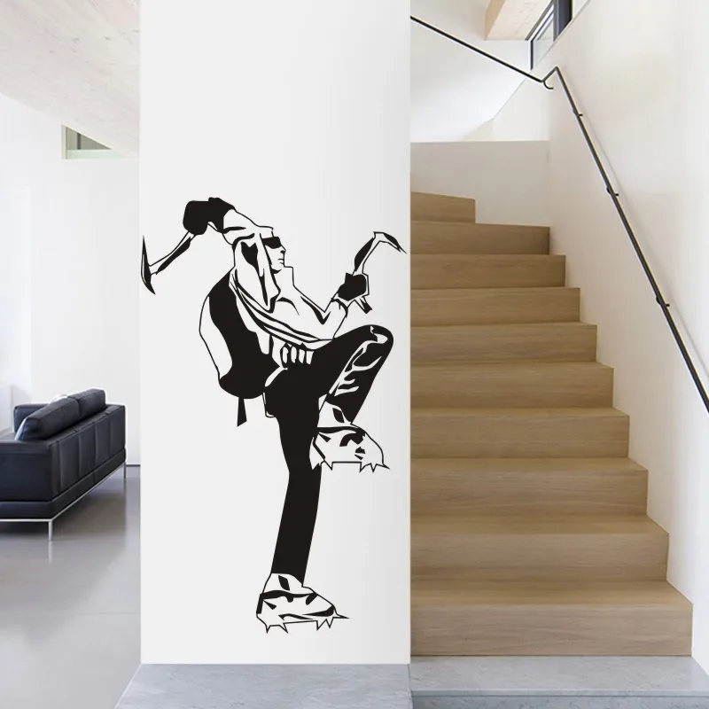 DCTAL Climbing Sticker Climbers Decal Extreme Sports Posters Vinyl Wall Decals Parede Decor Mural Climbing Sticker
