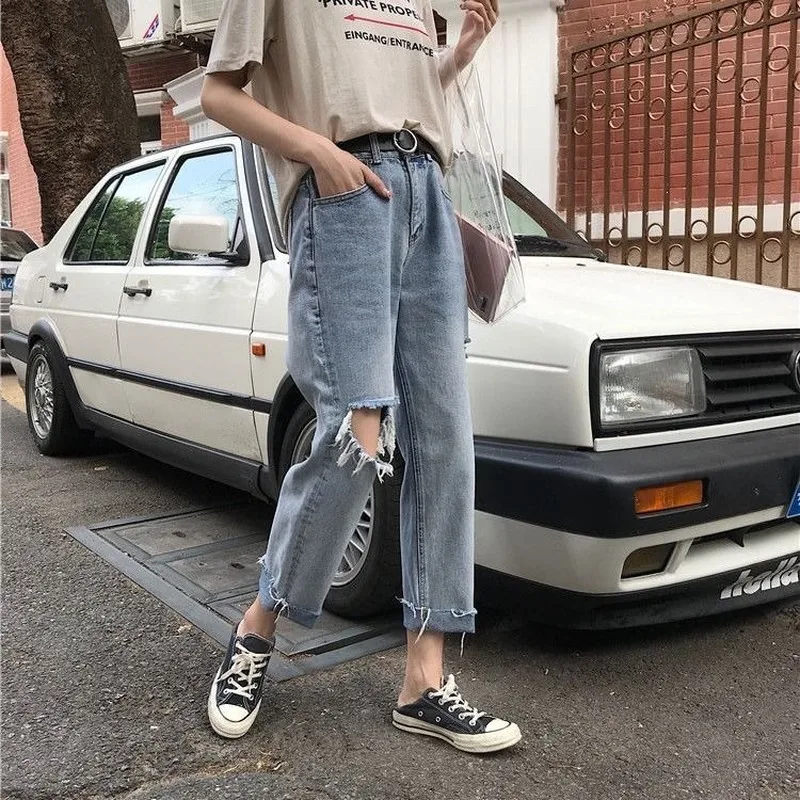 

Large Size Fat Mm200 Jin New Style Slim High Waist Straight Jeans Jeans Woman