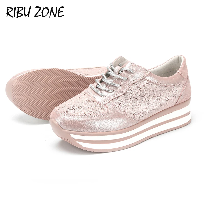 RIBU ZONE/ г.; Весенняя женская обувь; кроссовки на платформе; женская повседневная обувь из коровьей замши; слипоны на каблуке