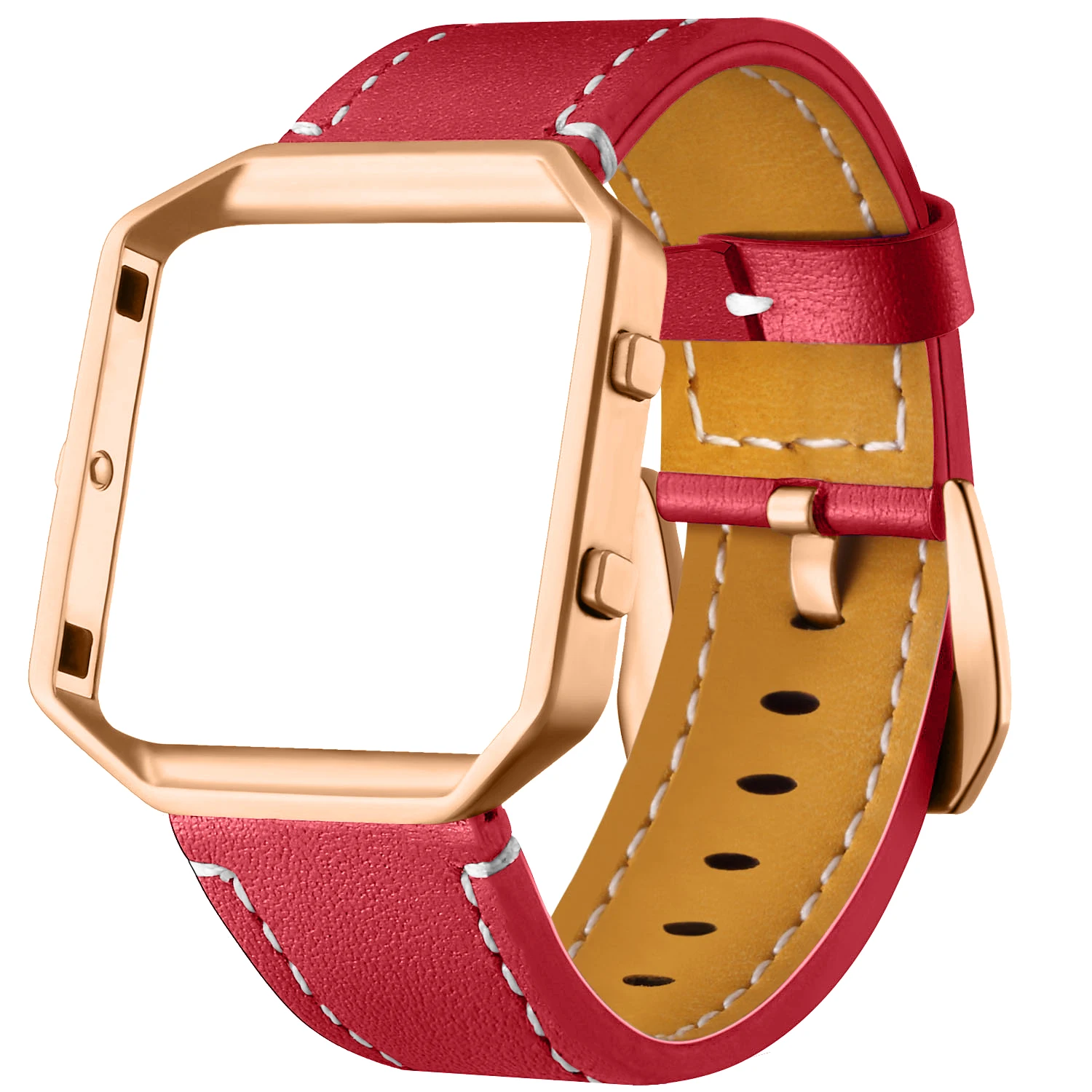 Joyozy практичные, для часов оправа и ремешок для fitbit blaze band Модные кожаные сменные браслеты ремешок для fitbit blaze ремень - Цвет ремешка: red