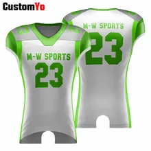 Зеленая и белая футболка для футбола на заказ, ваш собственный дизайн, футболка для американского футбола