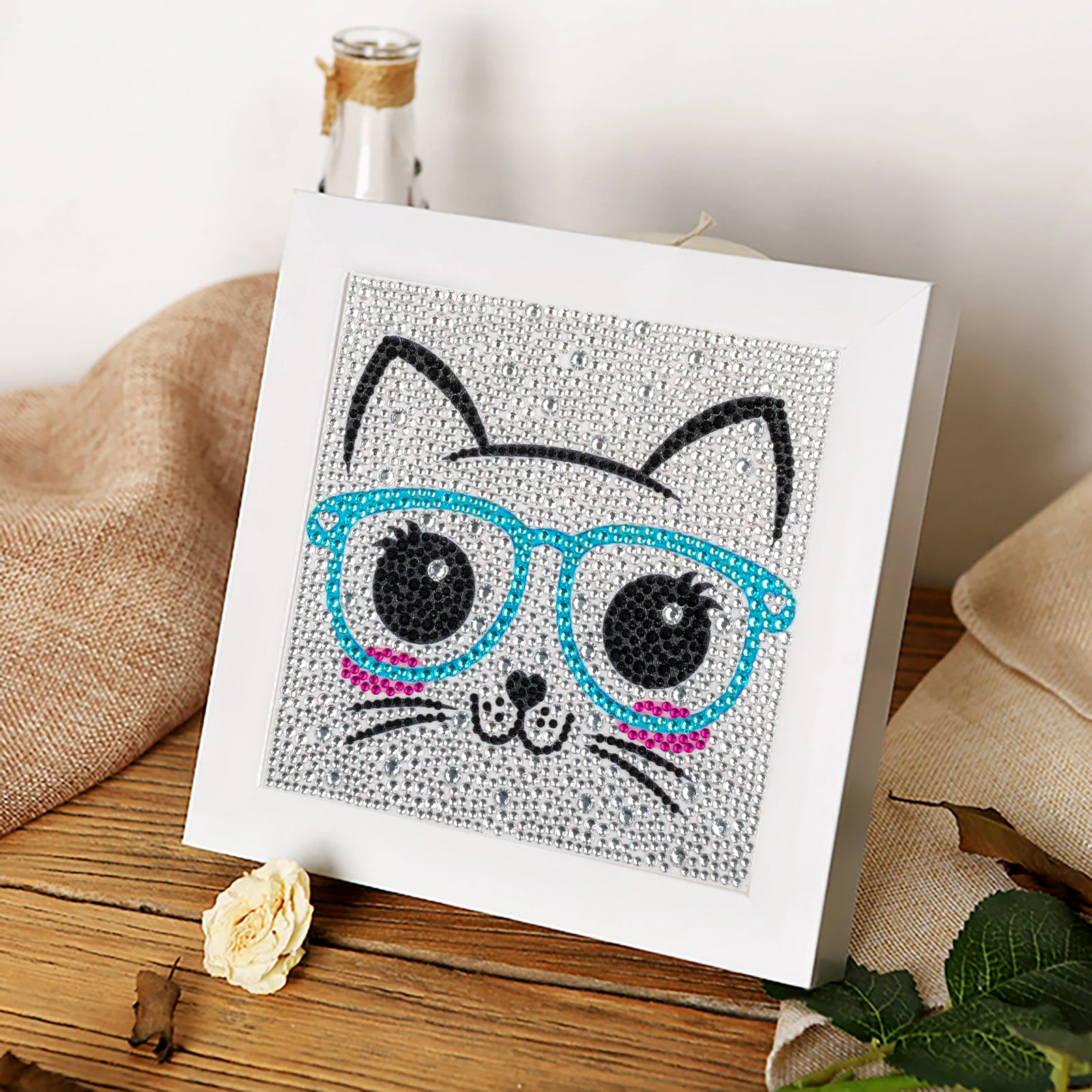 DIY Diamond Painting by Number Kits for Kids Cartoon Animal Picture Crystal Rhinestone Diamond Embroidery for Children Gifts