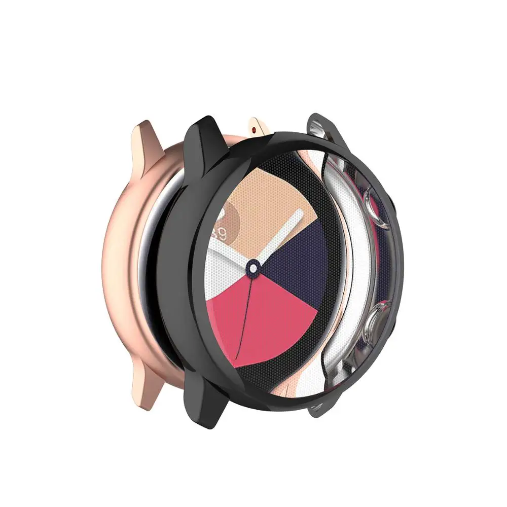 Plating black Чехол для samsung galaxy watch active/active2 чехол бампер аксессуары протектор полное покрытие силиконовый защитный чехол для экрана - Цвет ремешка: Plating black