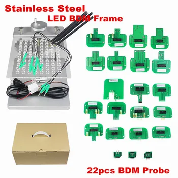 

Stainless Steel LED BDM Frame ECU Programmer Metal BDM Frame With Probe 22 Adapter For Ktag KESS V2 Fgtech