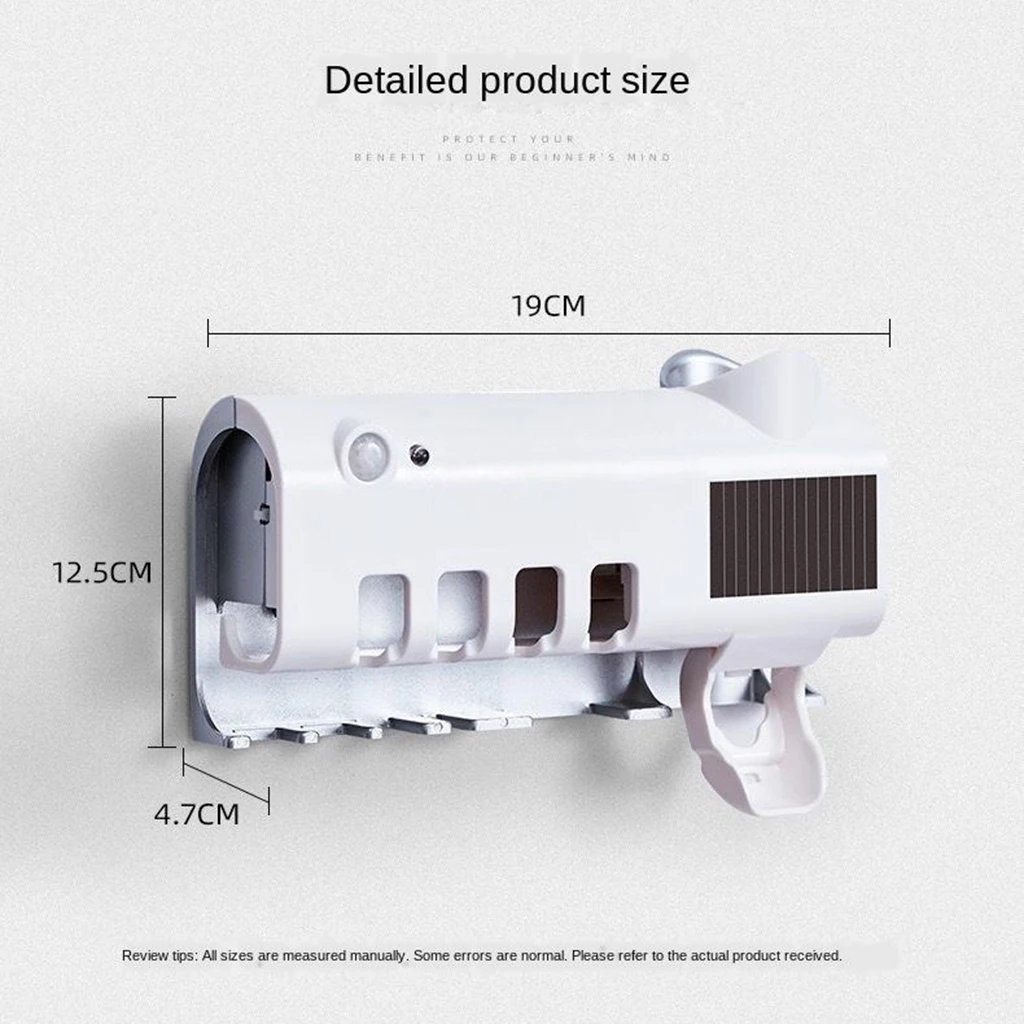 UV Toothbrush Sterilize Bathroom Toothbrush Holder Solar Powered Color Toothpaste Dispenser Sterilizer Toothbrush Holder Cleaner