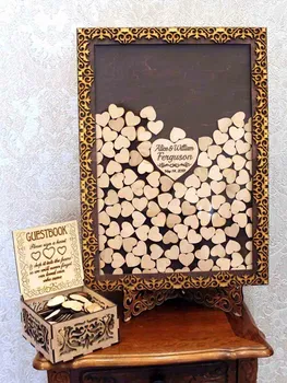 

Custom vintage wood Wedding Guest Book Alternative, Personalize Baby shower Engagement wedding Drop Box Wish Box Guestbook